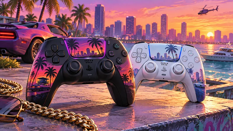Conceptual illustration for GTA 6 DualSense Controllers: PS5 Edition Details.