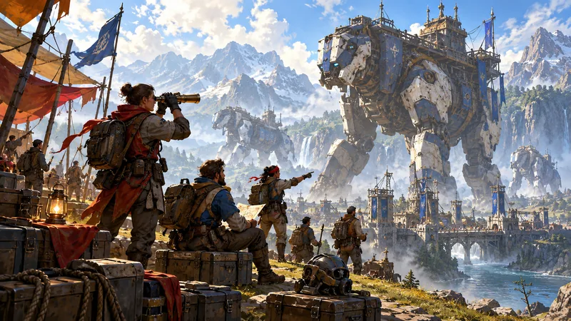 Conceptual illustration for March of Giants Playtest: Join and Earn Pioneer Rewards.